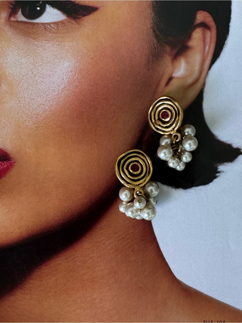 Gold Tone Pearl Cluster Drop Clip on Earrings - Elegant Women’s Jewelry
